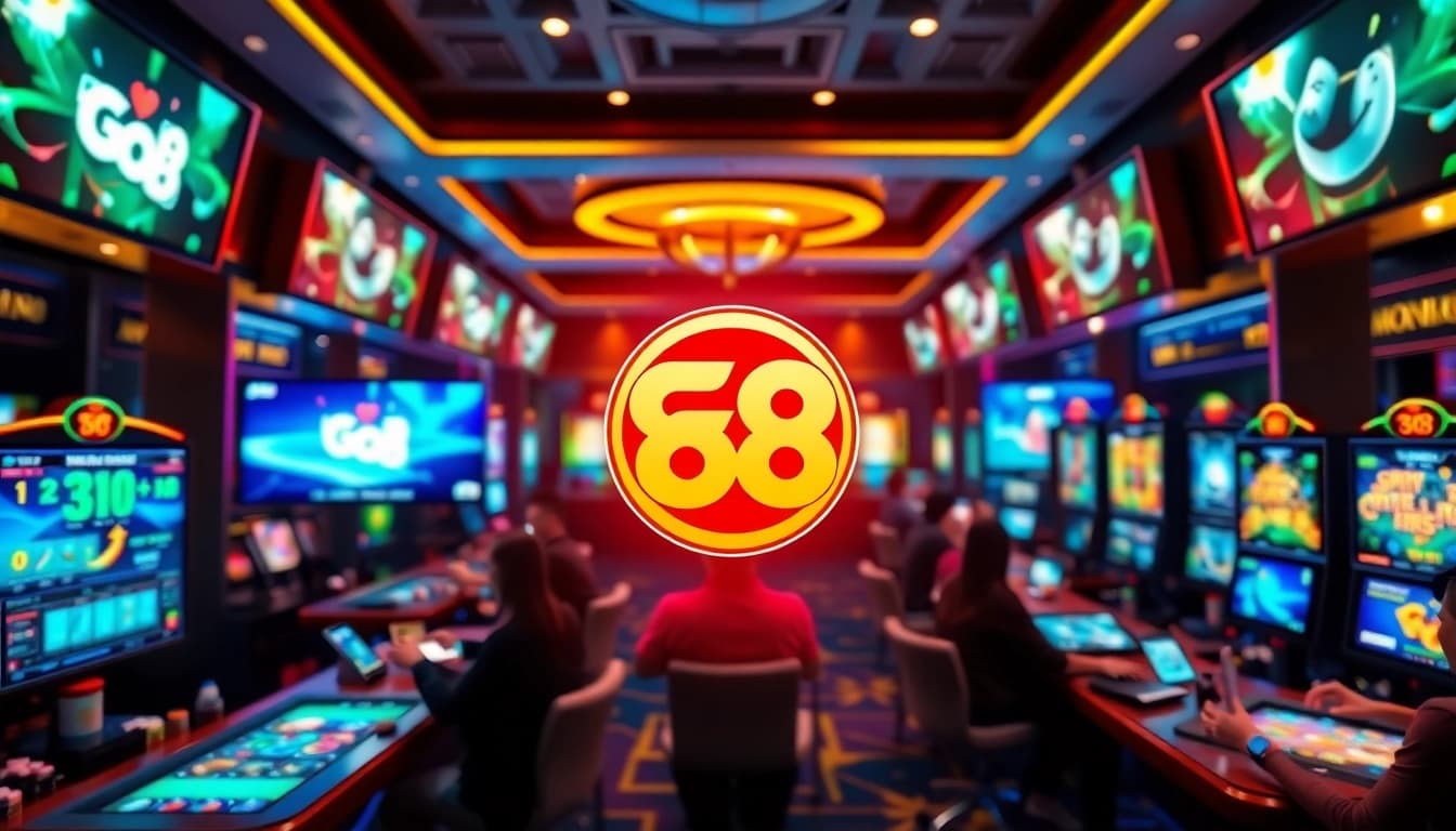 Exciting GO 88 gaming experience with players engaging in various games on digital devices.