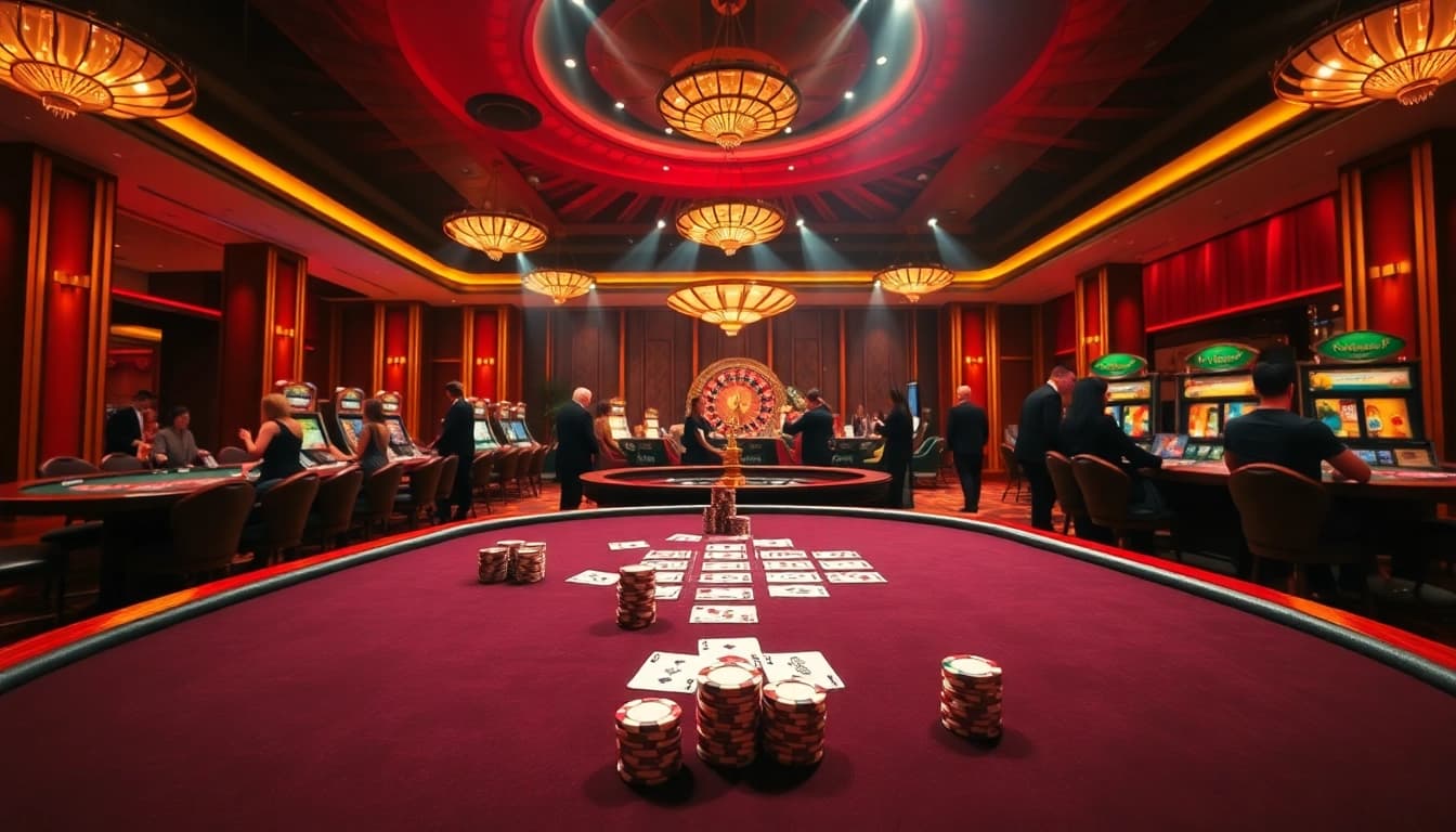A high-stakes xn88 vip casino scene with poker chips and cards inviting serious gamers.