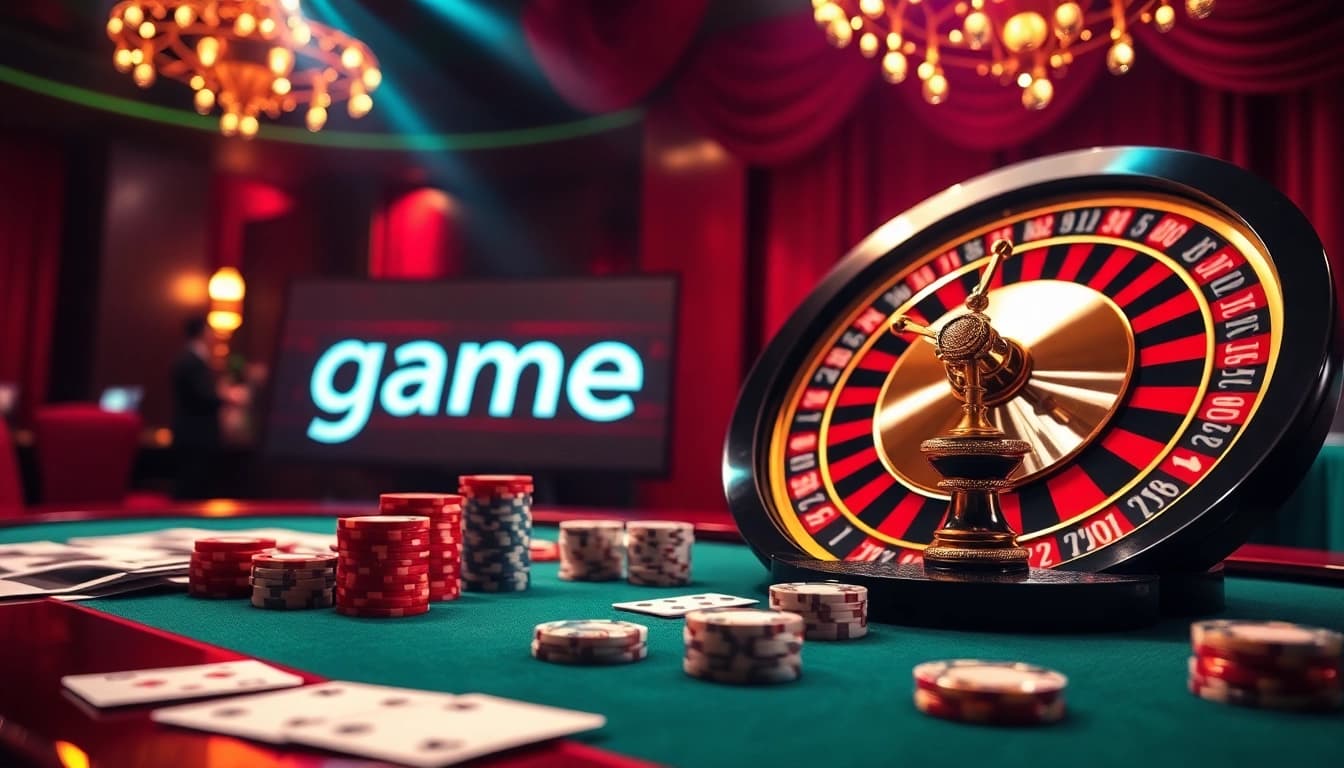 Exciting gameplay at the digital table for game bài đổi thưởng featuring vibrant poker chips and cards.