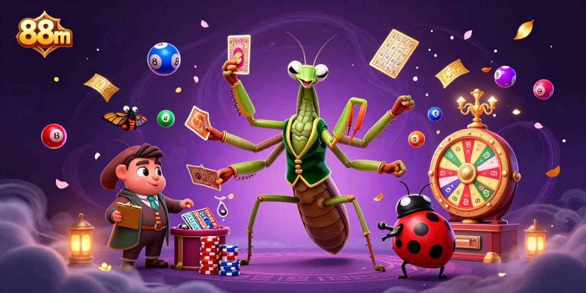 Experience the excitement of 88m with a vivid 3D illustration of a casino scene full of dynamic games.