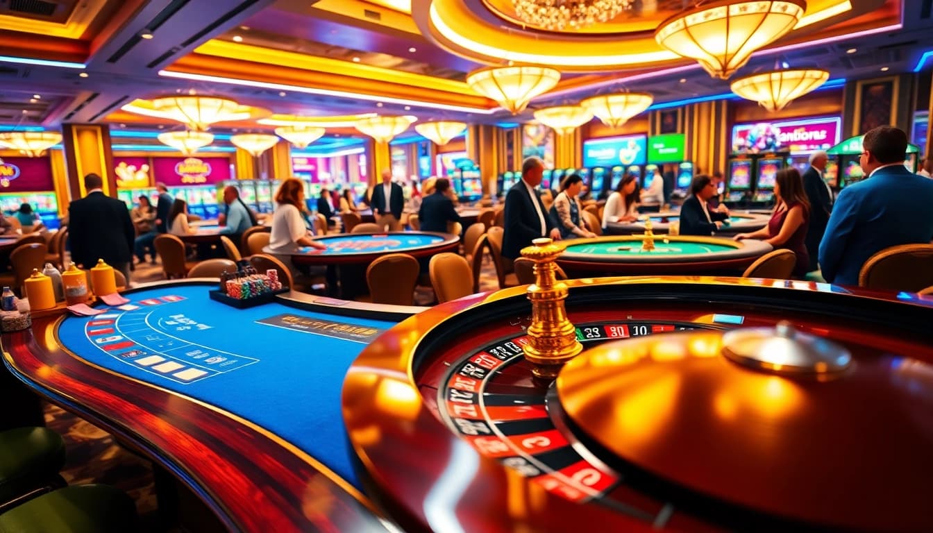 Menangkan dengan ARAHTOGEL di kasino yang ramai, penuh semangat dan warna.