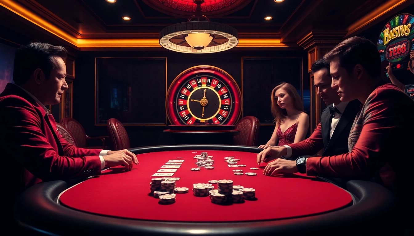 Experience the thrill of EE88 with luxury poker gameplay and vibrant casino visuals.