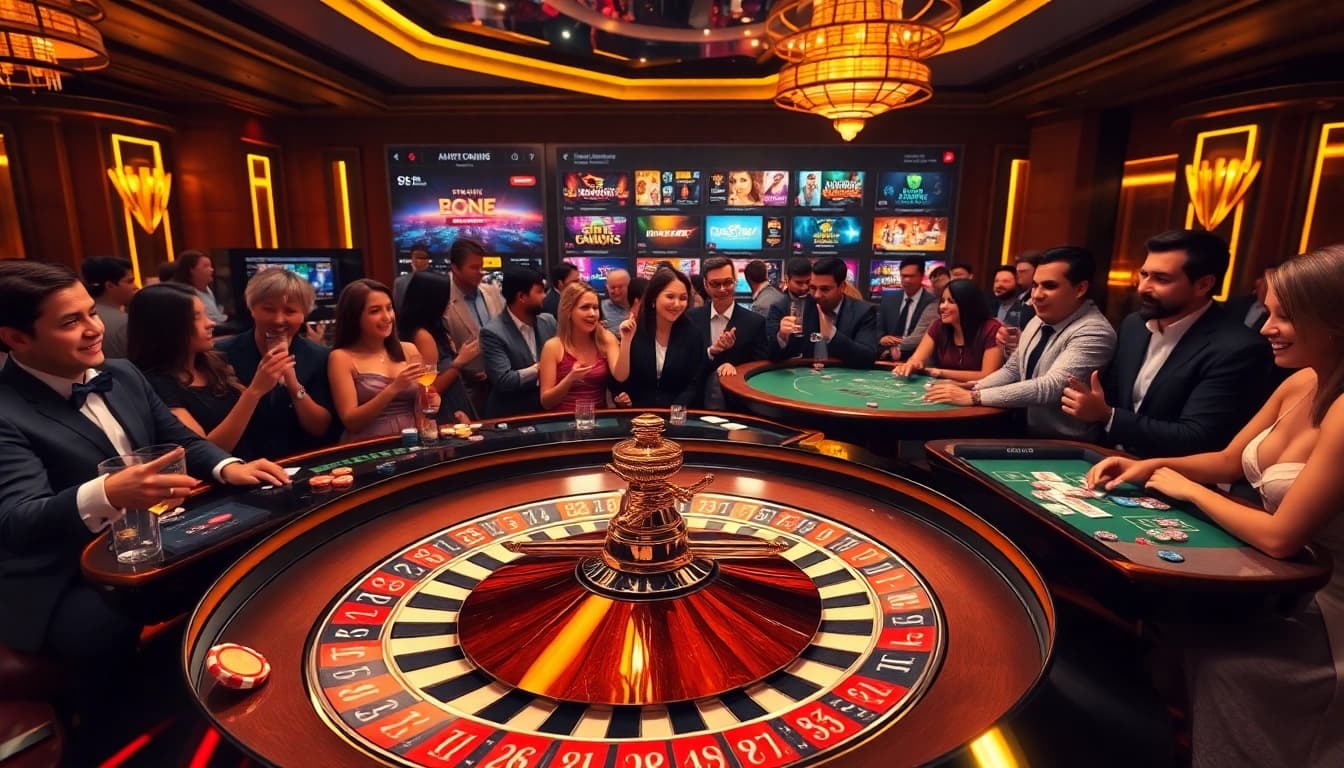 Experience high-stakes excitement with S8 at the luxurious casino featuring roulette and poker games.