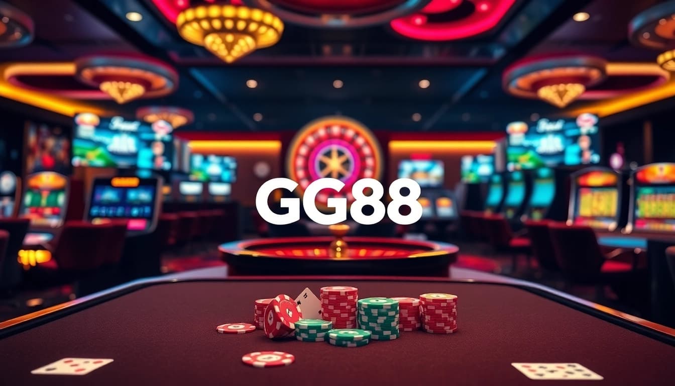Experience the thrill of betting at GG88 with vibrant casino colors and luxurious game settings.