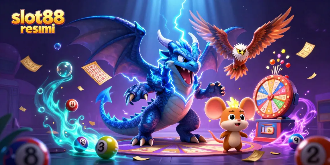 Experience the excitement of slot88 resmi in this vibrant 3D illustration featuring dynamic casino characters.