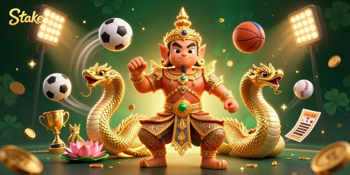 Experience the thrill of Stake platform with animated characters and vibrant symbols of gaming success.