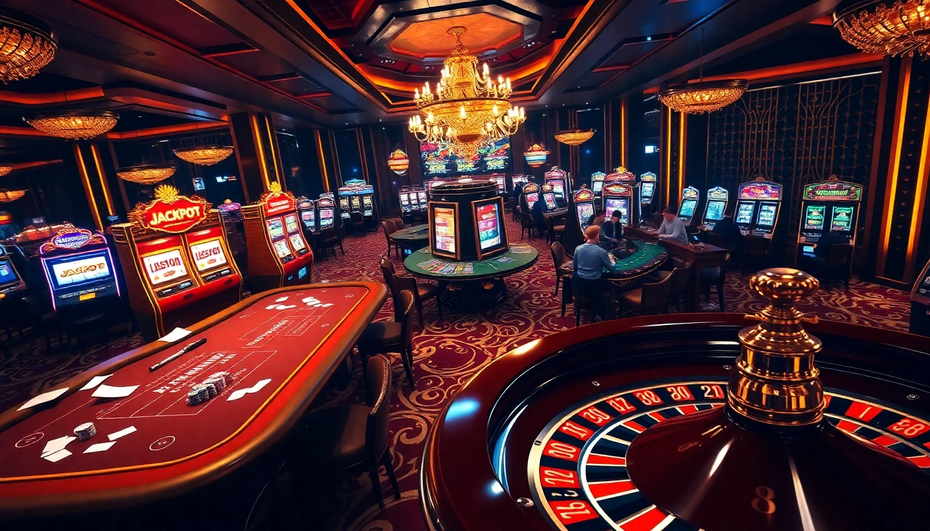 Experience the thrill of high-stakes gambling at VB88 with vibrant casino tables and exciting slot machines.