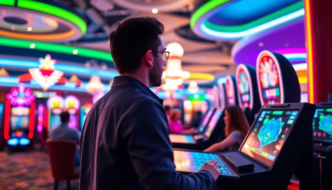 Engaging players enjoying casino online spiele in a vibrant virtual casino setting.