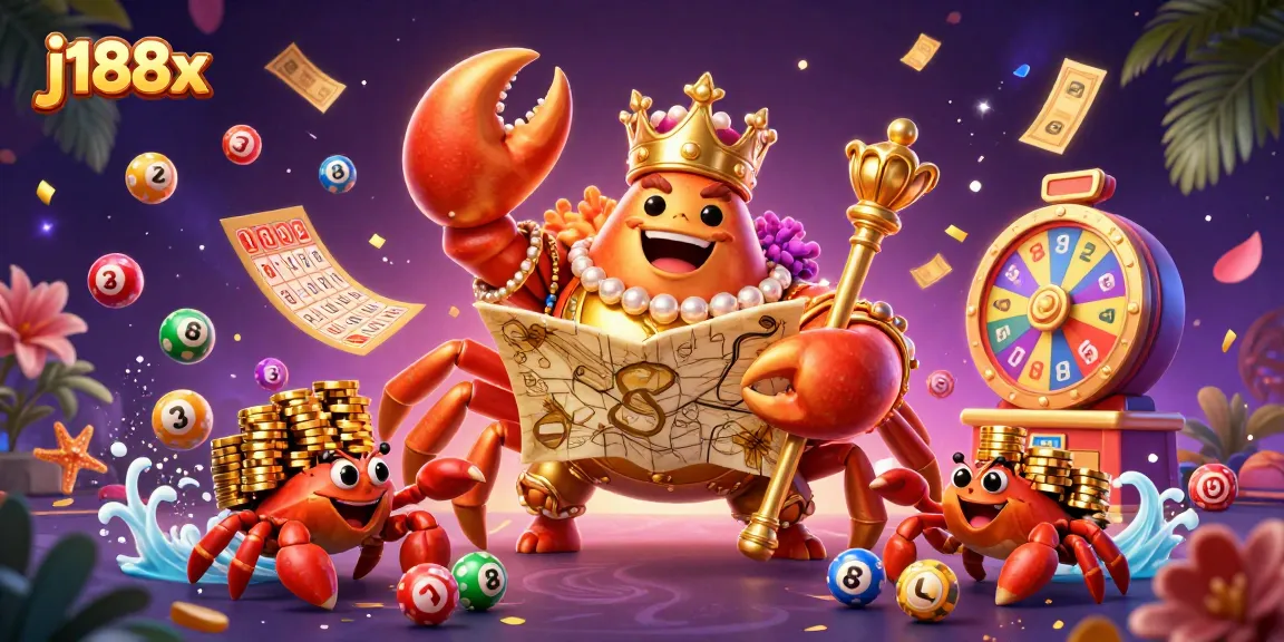 Engage in thrilling play at j188x with rich lottery elements, vibrant colors, and dynamic atmosphere.