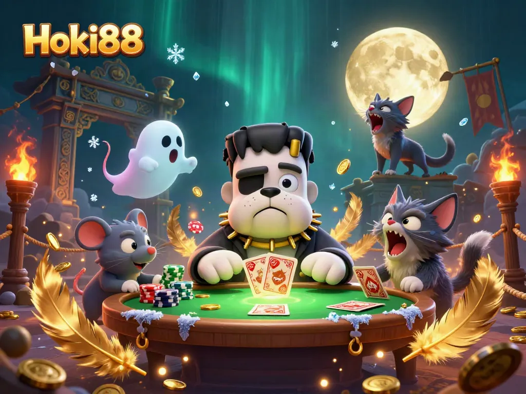 Hoki88 menyajikan permainan slot dengan desain ilustrasi kartun 3D menarik dan atmosfer kasino yang menakjubkan.