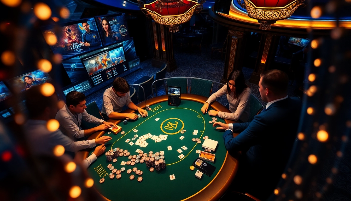 Bet on แทง LoL ได้เงินจริง E1 Sport at a luxurious esports gambling table, showcasing high-stakes excitement.
