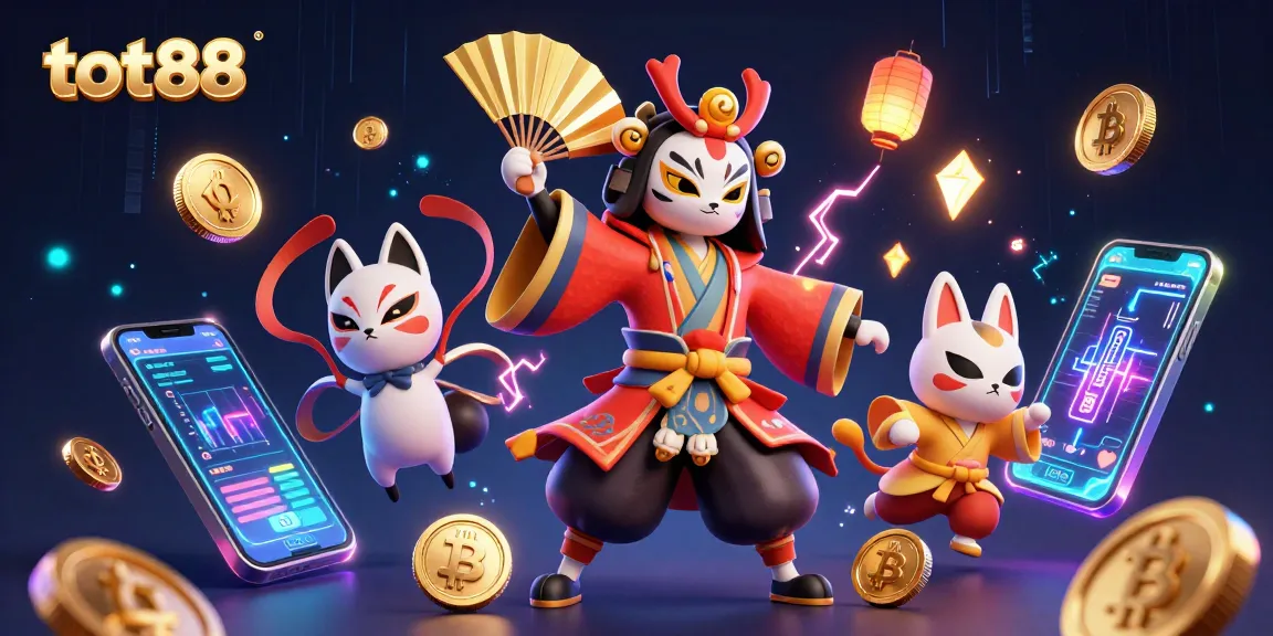 Experience thrilling wins at tot88 with vibrant cryptocurrency gaming elements in a magical casino scene.
