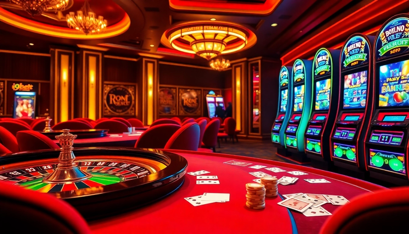 Experience the thrill of i9bet with vibrant casino tables and exciting slot machines.