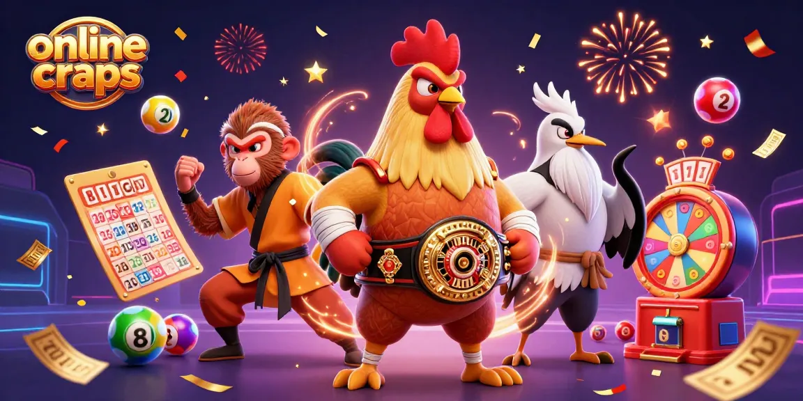 Engage in online craps gaming surrounded by vibrant elements and dynamic characters.