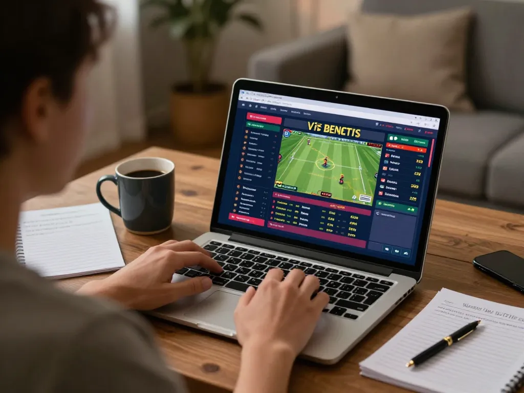 Kèo nhà cái displayed on a laptop screen during an engaging sports betting session at home, showcasing dynamic odds