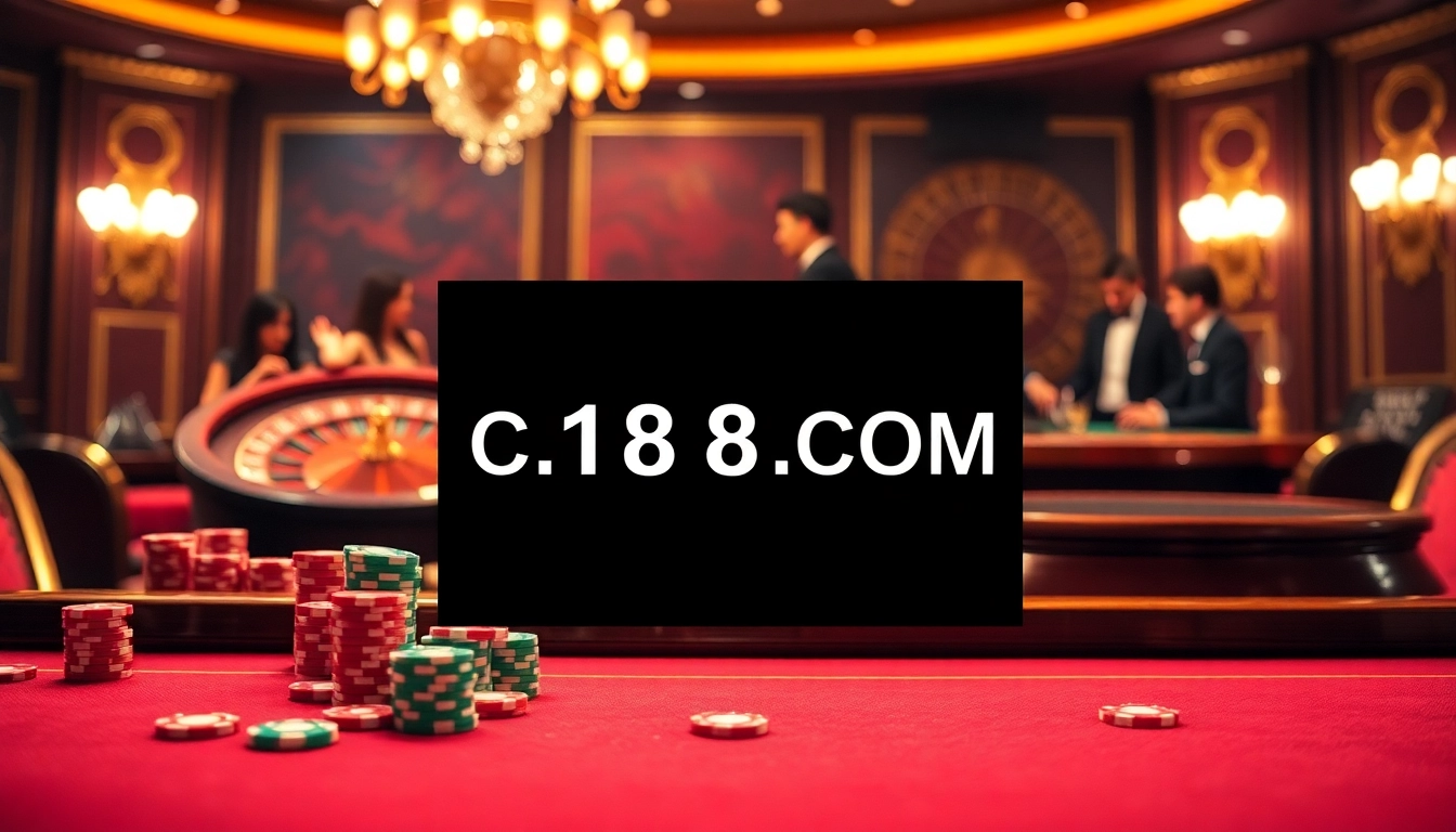 Experience the thrill of C168.COM at an elegant casino table filled with vibrant poker chips.