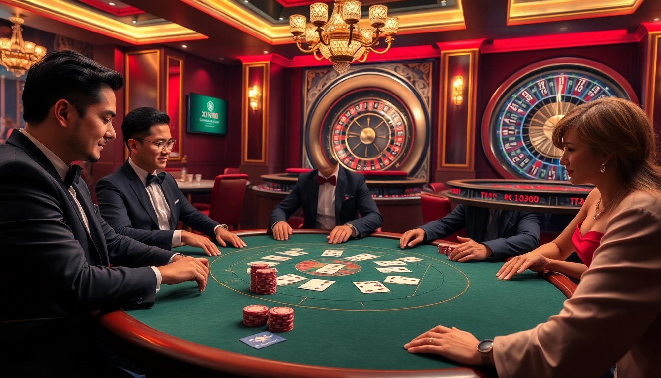 Experience high-stakes poker at xin88 with luxurious tables, vibrant atmosphere, and professional gameplay.