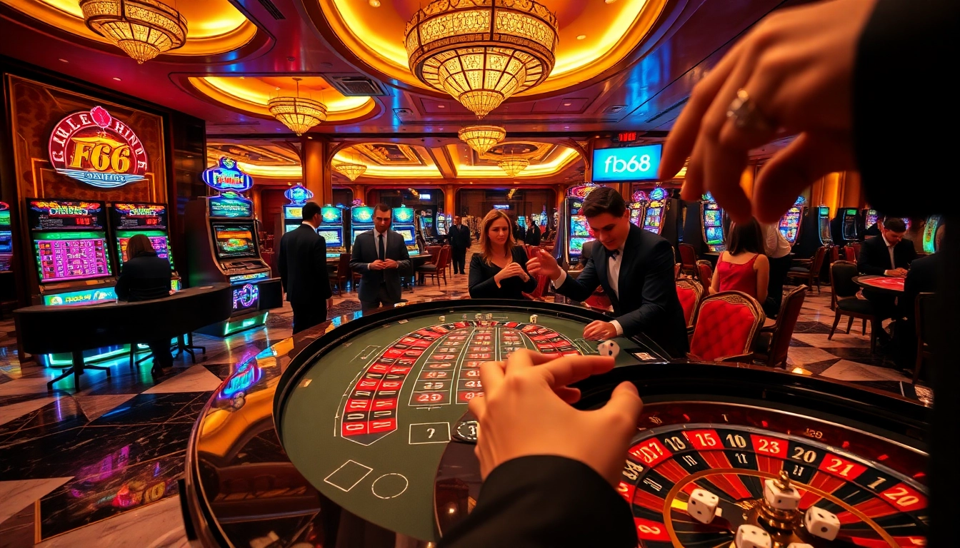 Experience thrilling moments at Fb68's casino with vibrant tables and energetic gameplay.