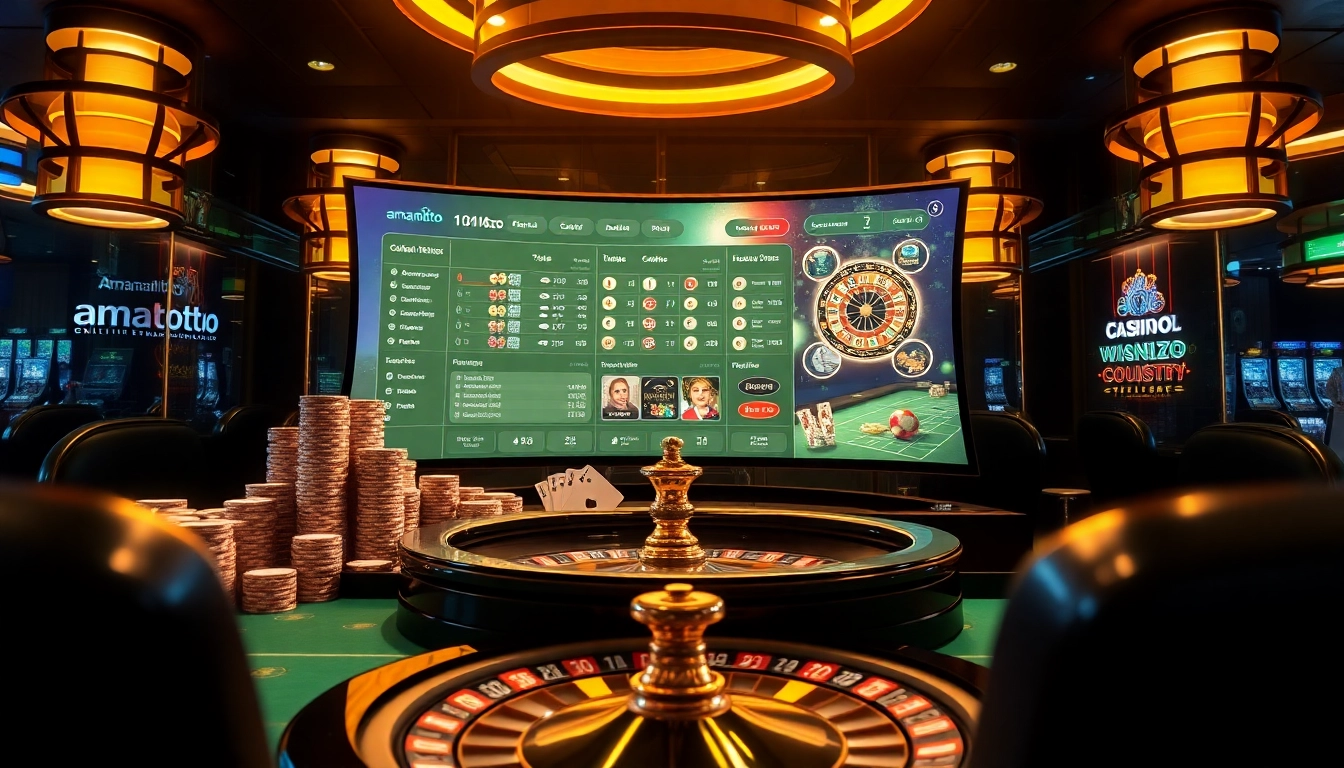 Engaging amanahtoto digital gambling interface showcasing live betting, vibrant toto games, and casino chips