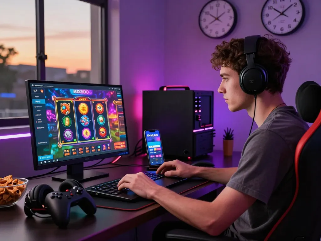 Bola88 Login interface showcased on a laptop in an engaging online gaming environment with vibrant graphics.