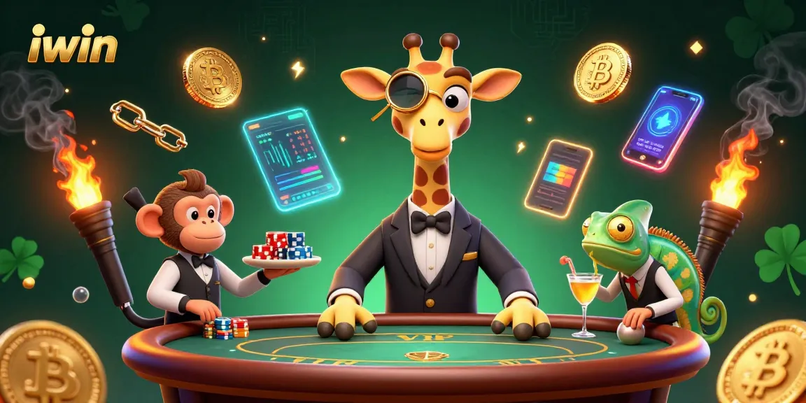 Experience thrilling gameplay at iwin casino with a high-roller giraffe and exciting chip stacks.