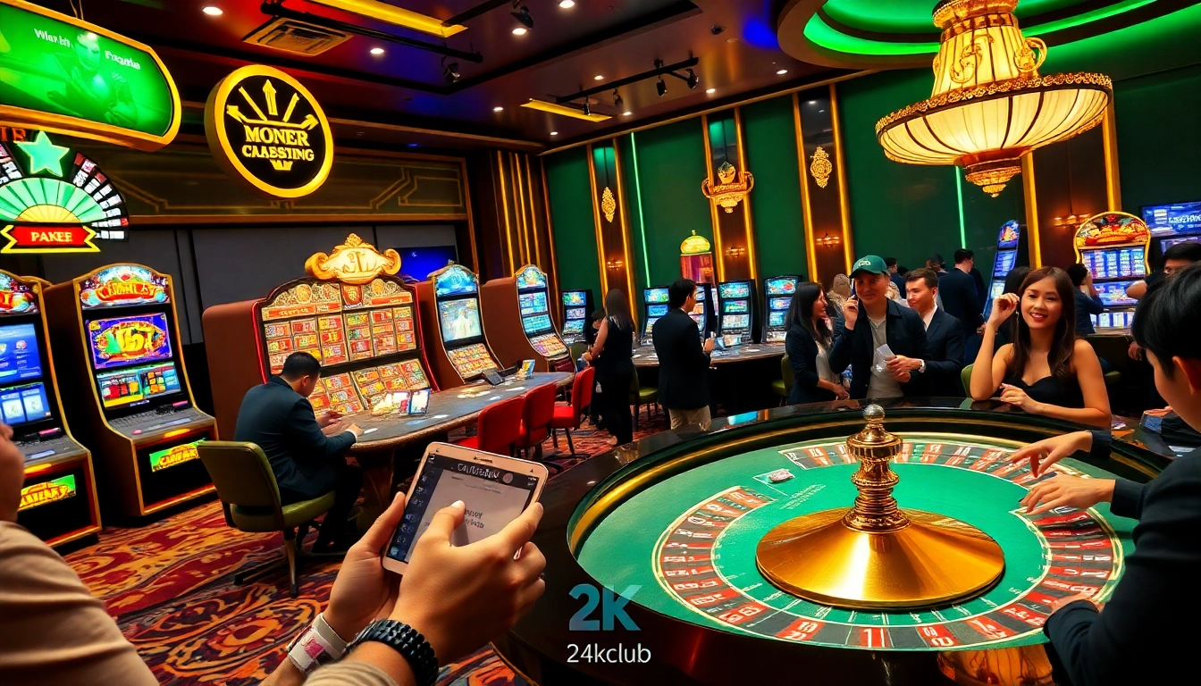 Trải nghiệm lối chơi kịch tính tại 24kclub với bàn casino sống động và máy đánh bạc đa dạng.