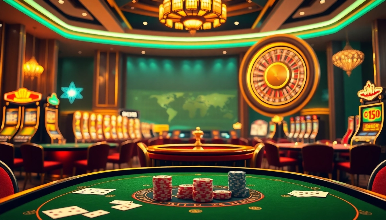 Enhance your gaming experience at Trang Chủ RR88 with professional casino tables and vibrant slot machines.