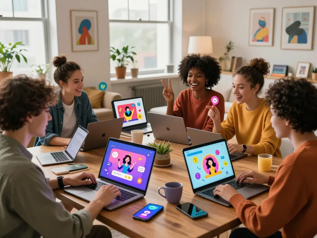 Engaging conversation with 18+ AI characters in a vibrant digital setting