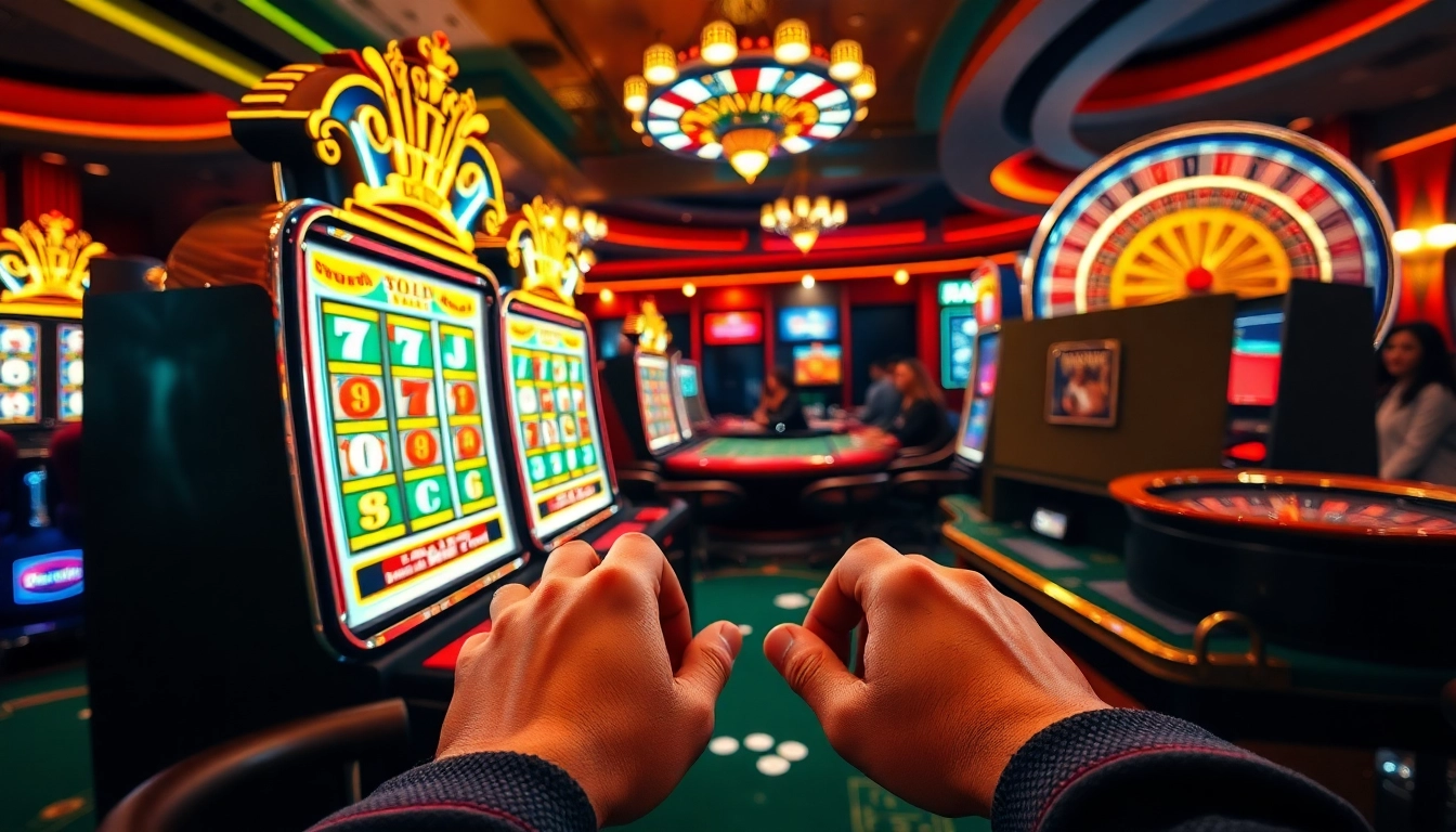 Play and win at slot gacor hari ini in an exciting casino with vibrant slot machines.