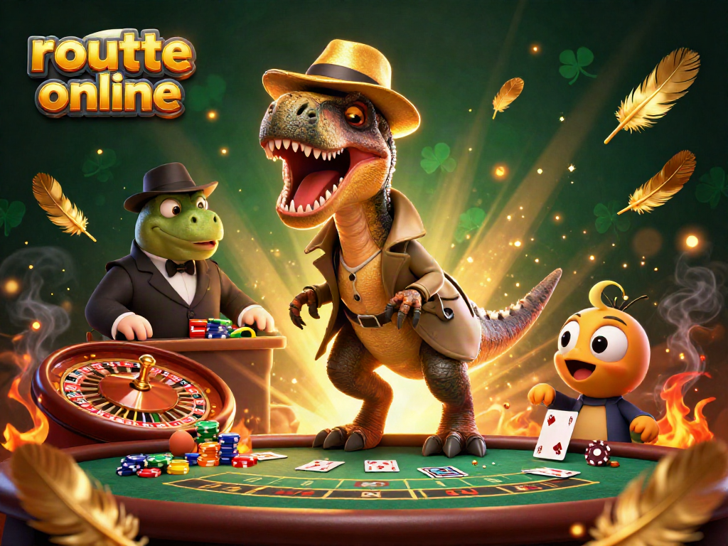 Experience thrilling roulette online with a velociraptor card counter and casino atmosphere.