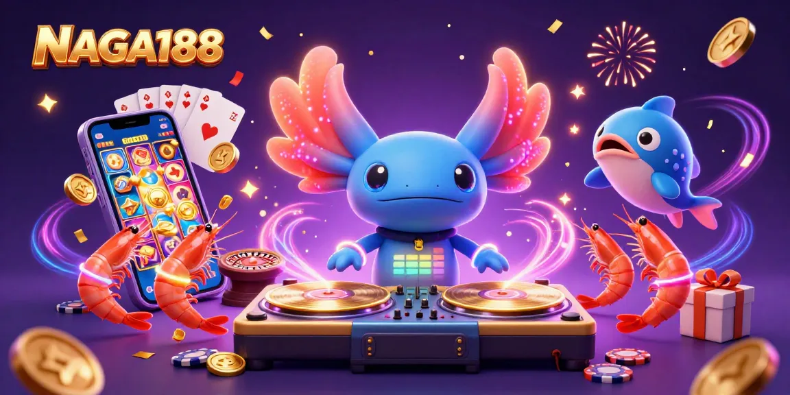 NAGA188 menawarkan suasana kasino yang energik dengan karakter seperti DJ axolotl dan teman-teman yang sedang bersenang-senang
