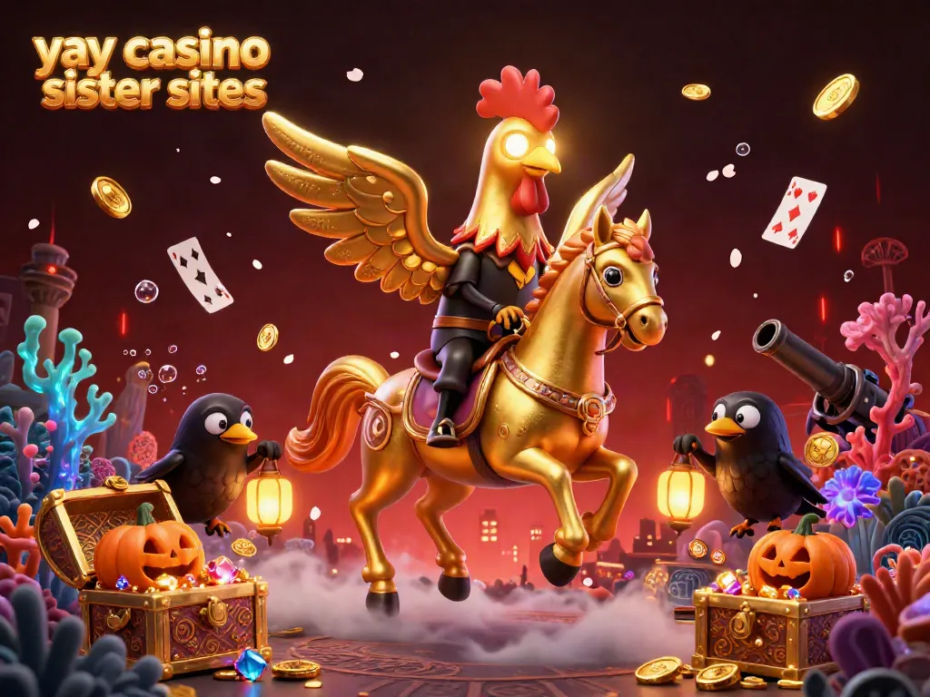 Join the adventure on yay casino sister sites with a golden rooster and exciting gambling elements.