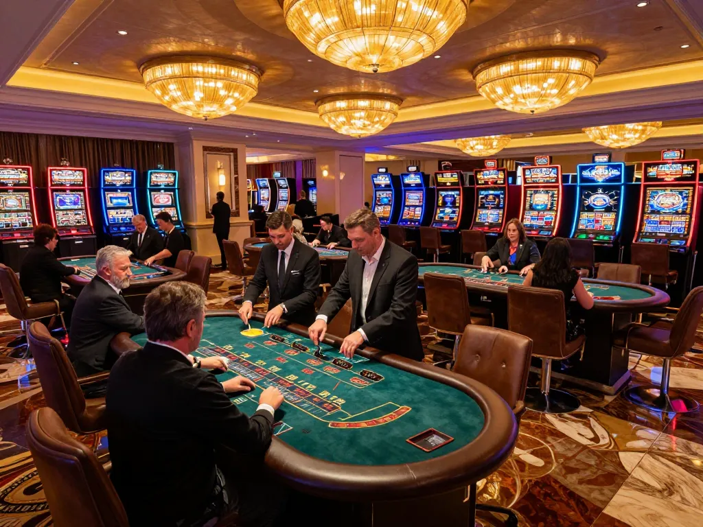 Go8 players engaging in an exciting blackjack game at a vibrant casino table.