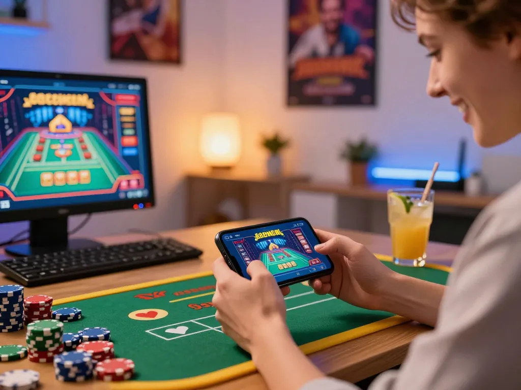 Engaging in online casino gaming with the 888NEW app on smartphone.