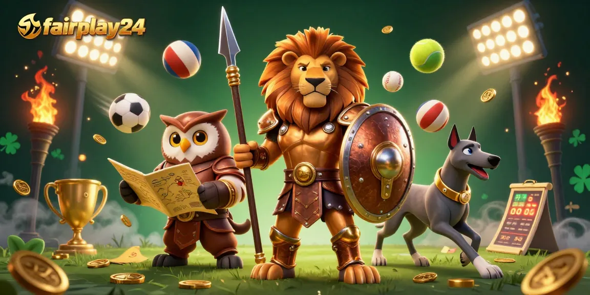 Experience live betting excitement with fairplay24's dynamic sports scene illustration.