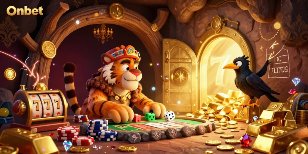Experience thrilling gaming adventures with Onbet's captivating prehistoric casino atmosphere.