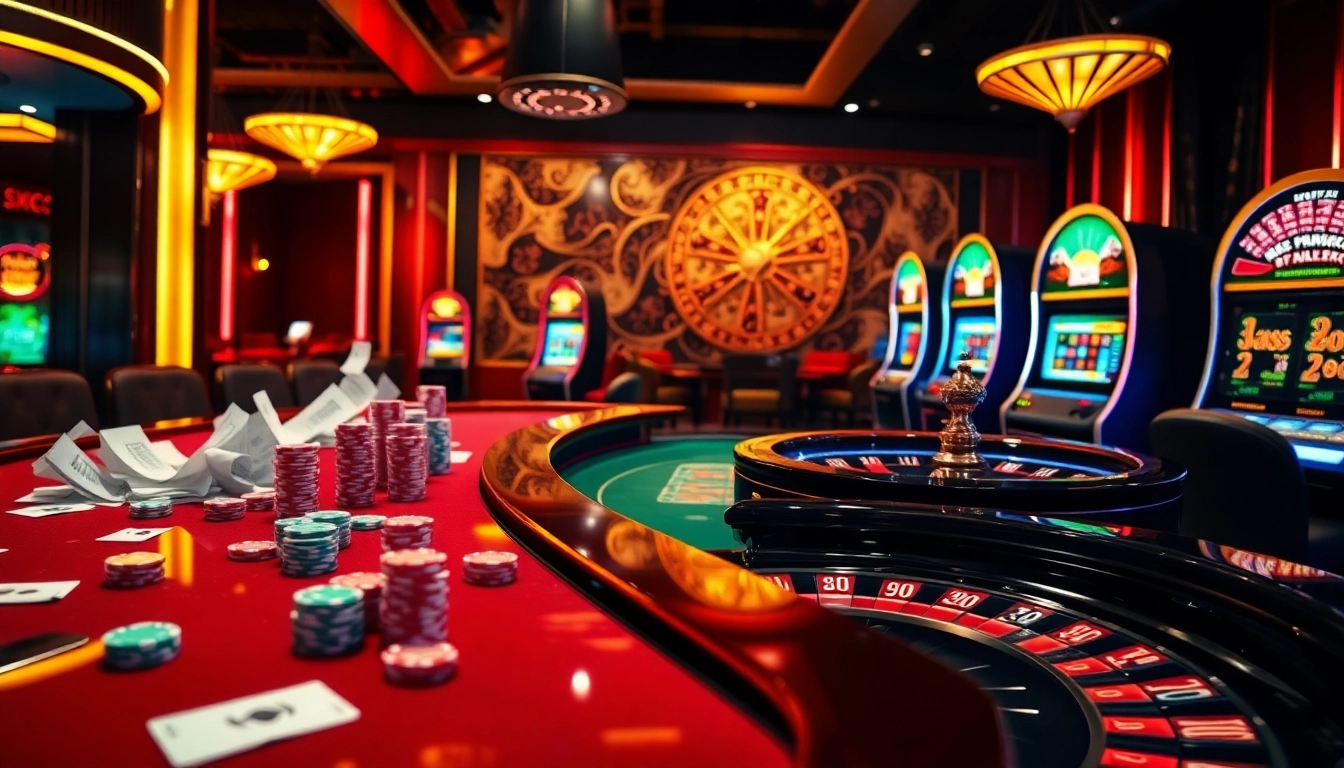 Xoso66 casino scene featuring glamorous tables and exciting gaming action