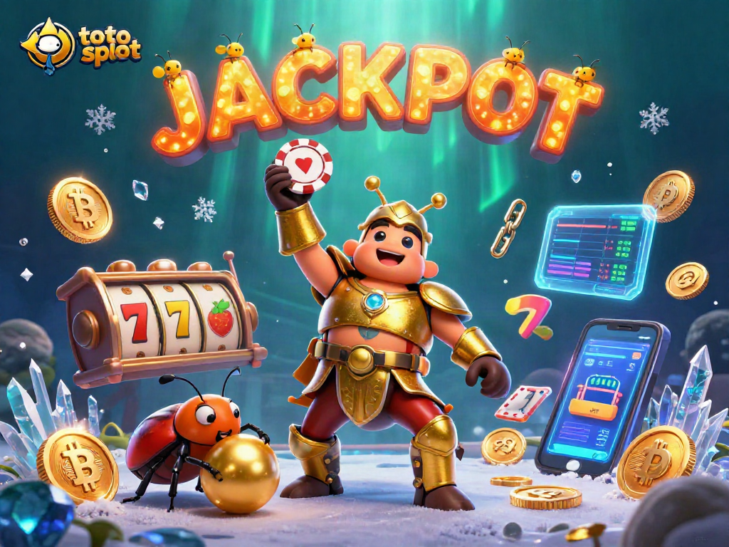 Experience thrilling gameplay with toto slot featuring a victorious beetle lifting a poker chip.