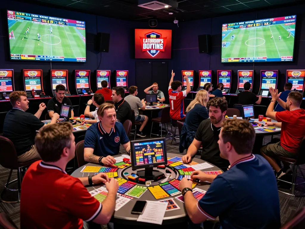 hello88 players engaging in dynamic sports betting with vibrant atmosphere and excitement