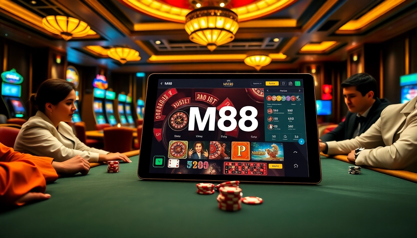 Experience the excitement of MM88 as players engage at a luxurious casino table with high stakes.