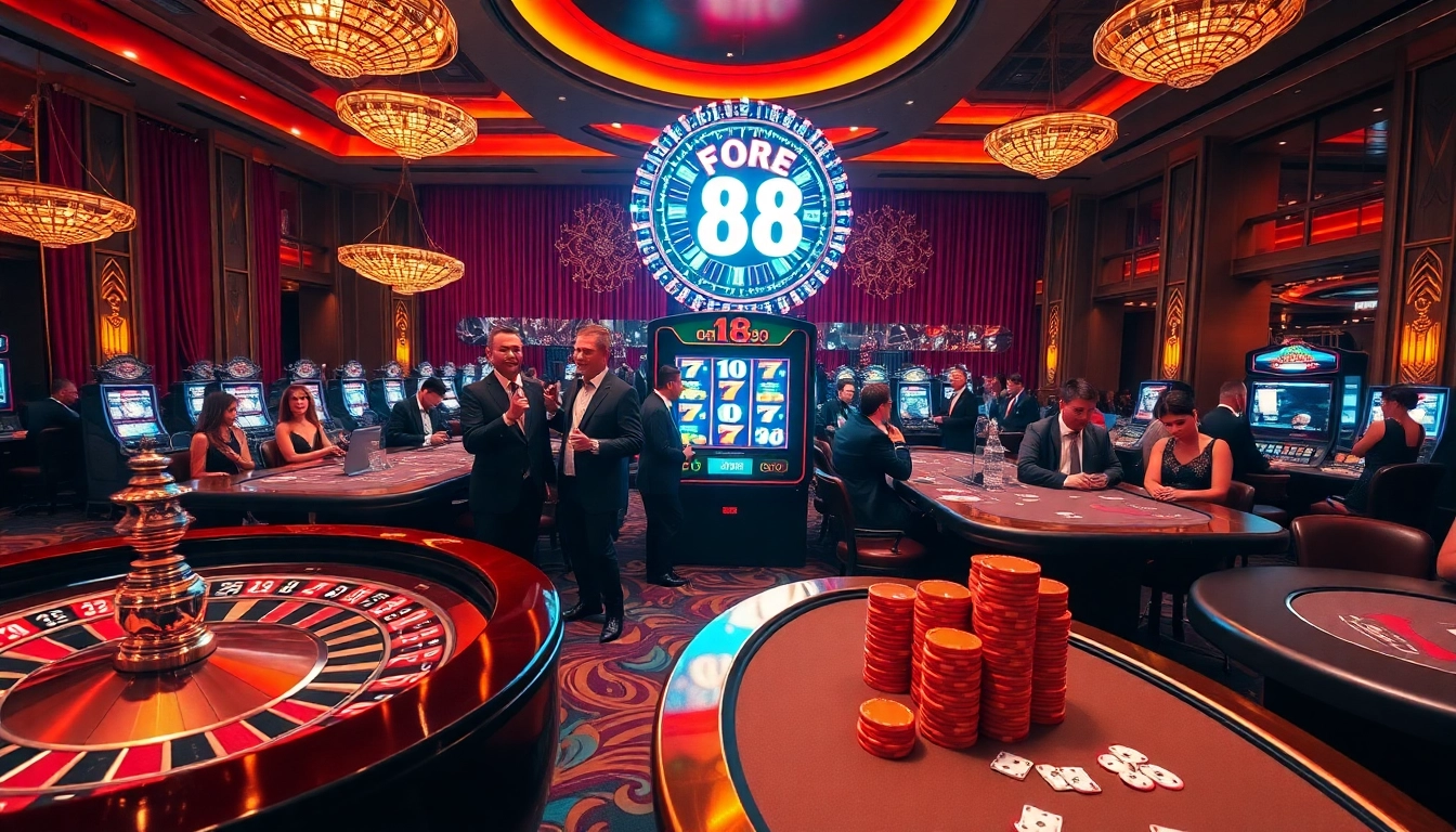 Experience the excitement of for88 with players celebrating at a luxurious casino table.
