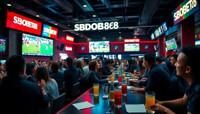 Pelayanan SBOBET88 terbaik dengan suasana bar olahraga yang meriah.