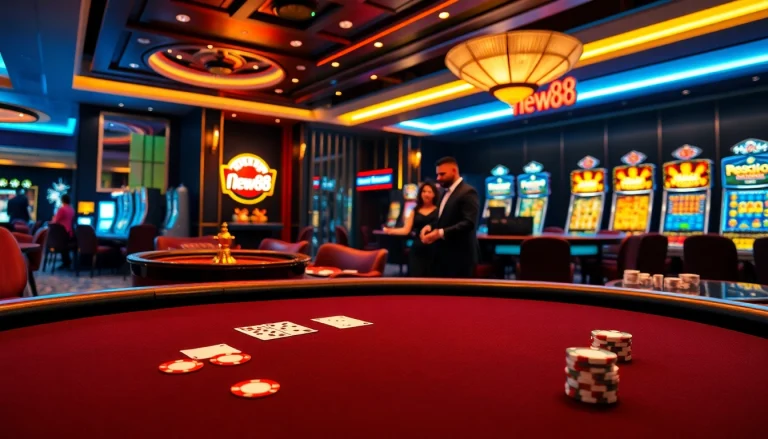Experience exhilarating gameplay at New88 with vibrant tables and luxurious settings.