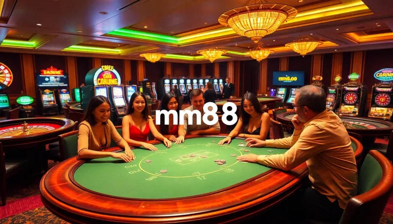 Experience the thrill of gambling at mm88 with vibrant casino tables and engaging players.