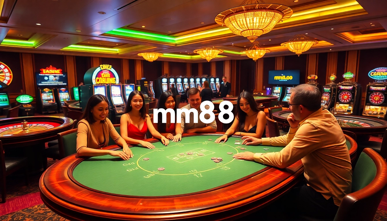 Experience the thrill of gambling at mm88 with vibrant casino tables and engaging players.