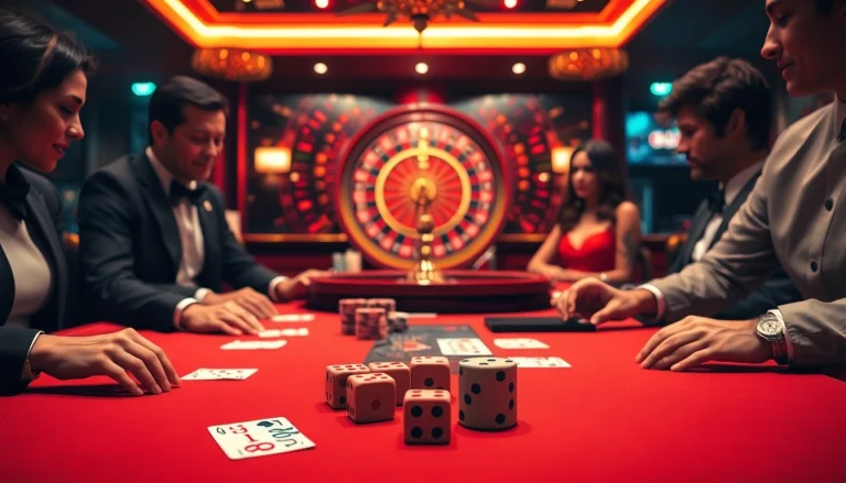 Experience the thrilling atmosphere at an upscale casino, showcasing the excitement of https://jun88.buzz/ where gaming meets luxury.