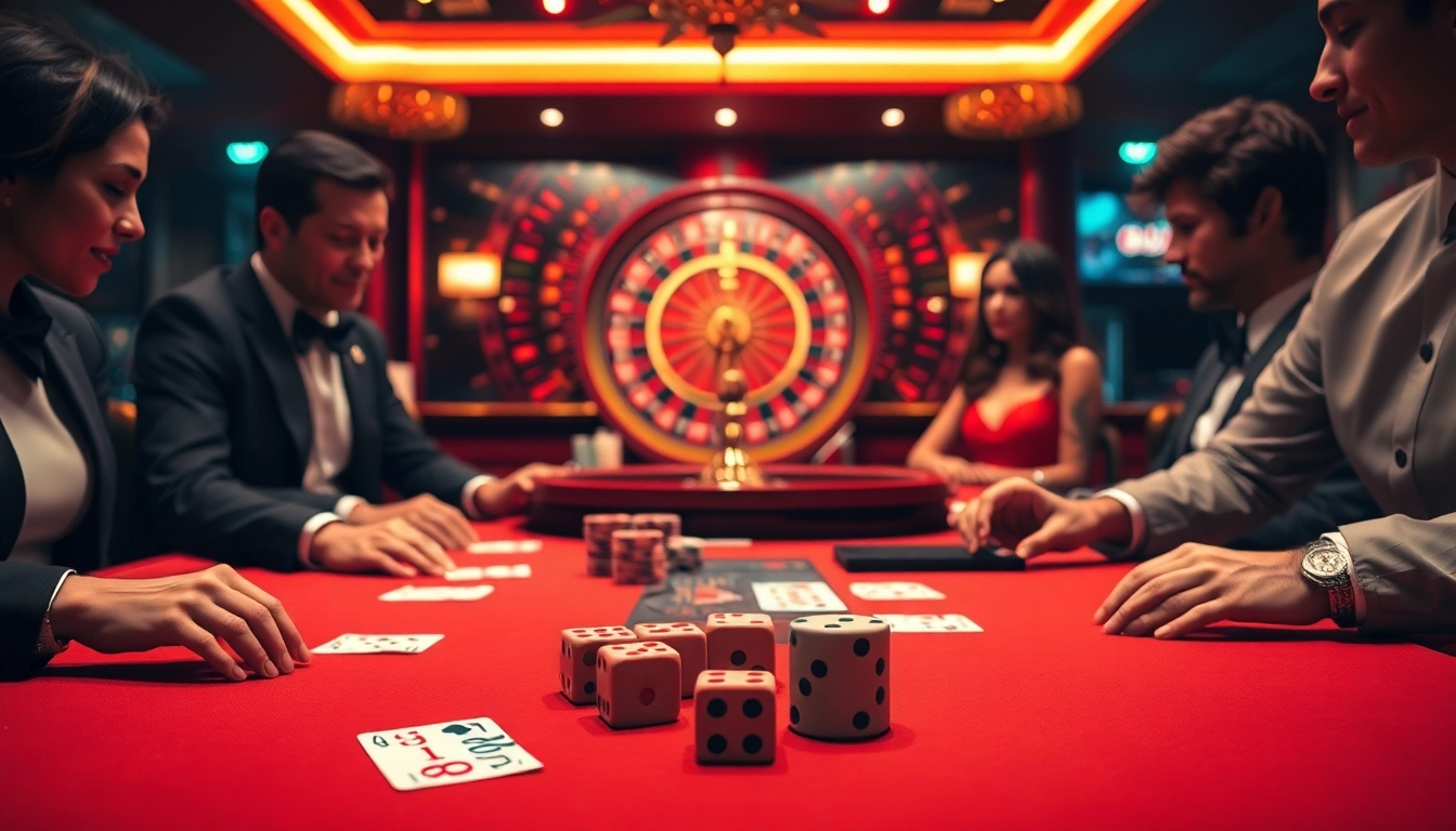 Experience the thrilling atmosphere at an upscale casino, showcasing the excitement of https://jun88.buzz/ where gaming meets luxury.