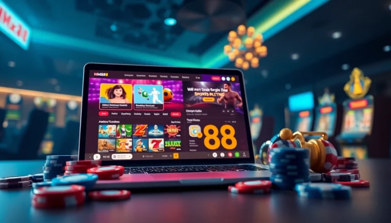 MM88 online gaming interface highlighting sports betting and casino excitement.