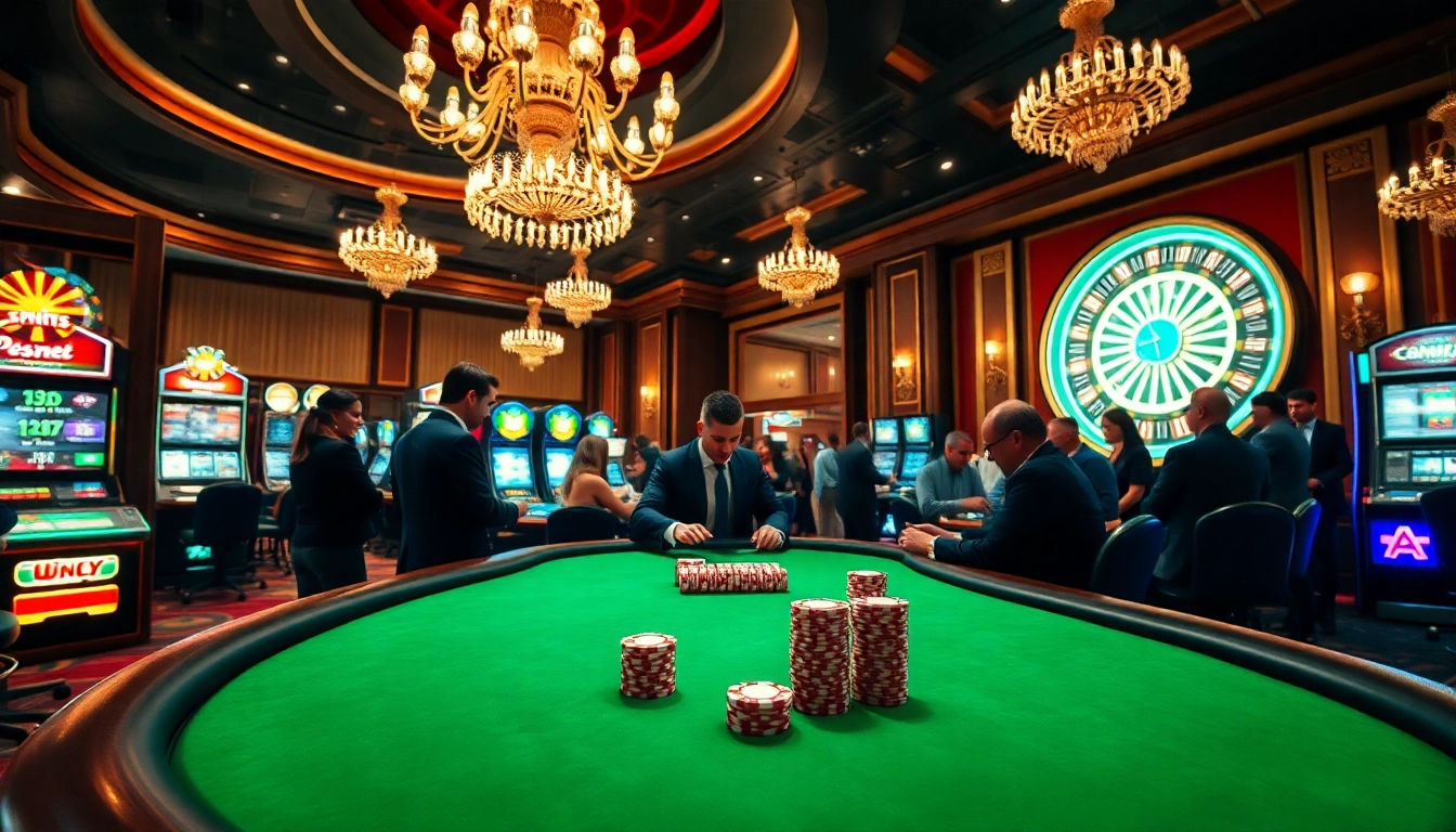 Engage in thrill and strategy at a premium poker table in the luxurious casino setting inspired by https://s86.com.