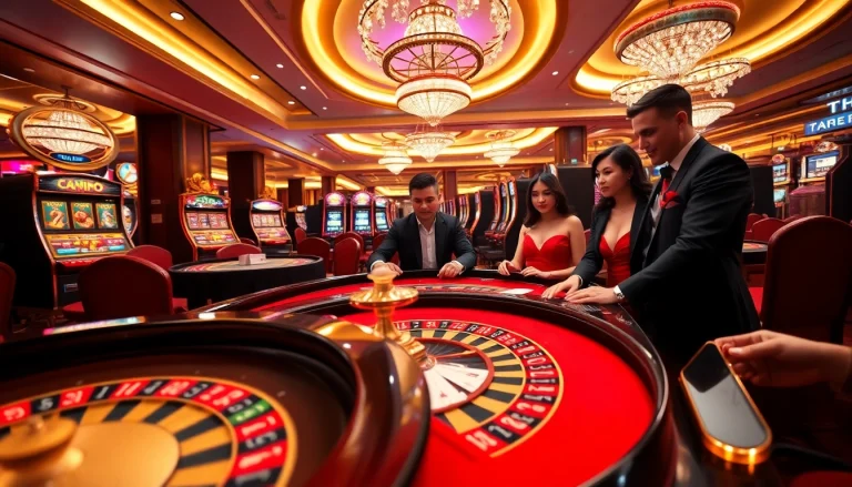 Experience the excitement of casino gaming at https://cm88.info/ featuring vibrant roulette and slot machines.